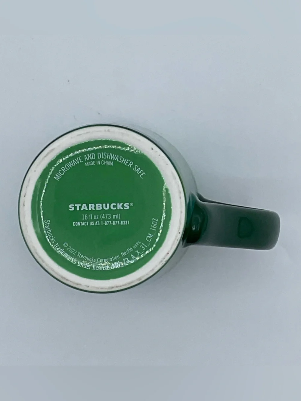 Starbucks 2022 Iridescent Green Multicolor Brushstroke Mug 16 oz Ceramic